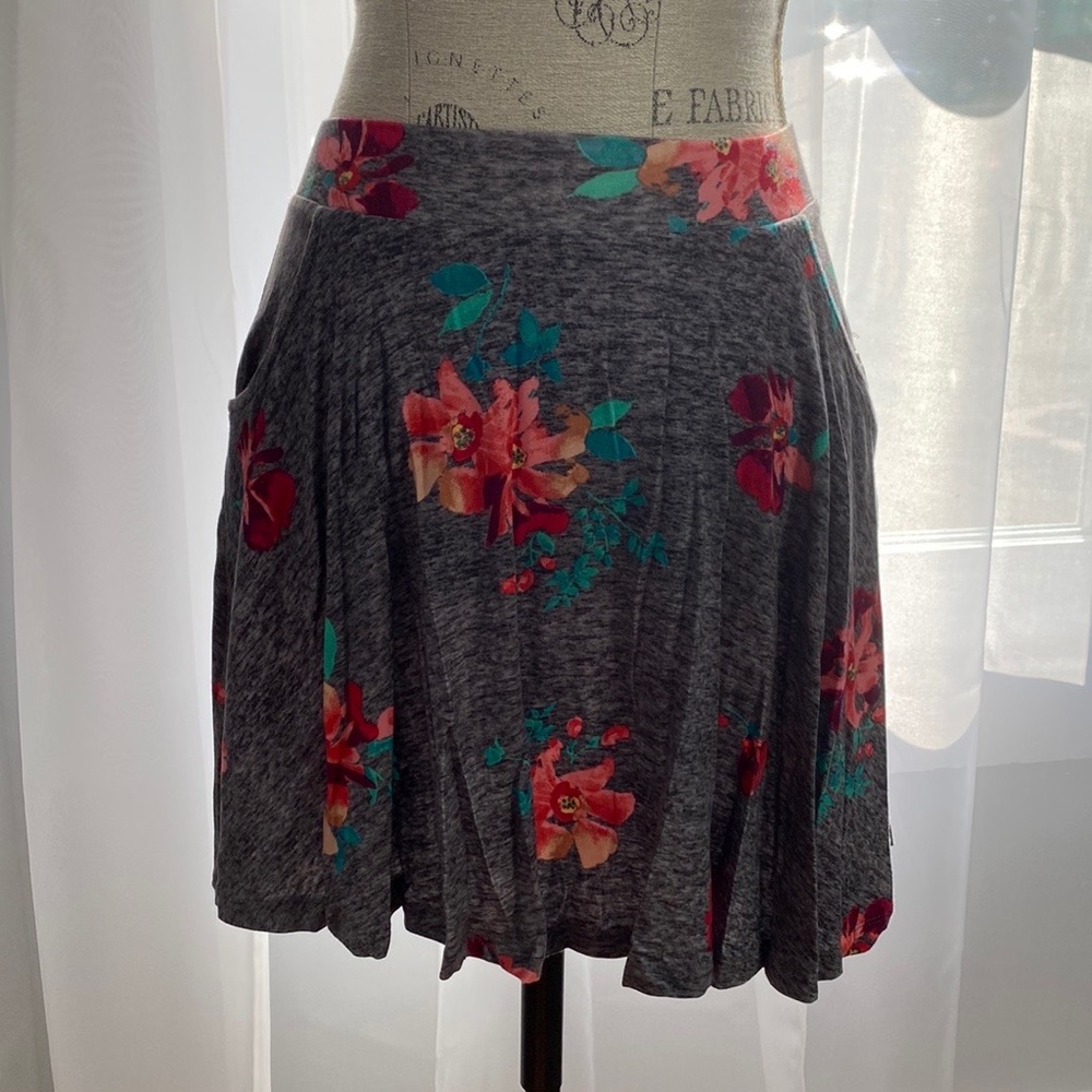 Gray floral skater skirt from Kohls.